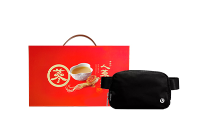 人蔘精禮盒 麥蘆卡蜂蜜口味(14入)4盒+lululemon腰包(黑色/1L)